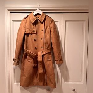 Camel J.Crew Trench coat, Like New, Size 8
